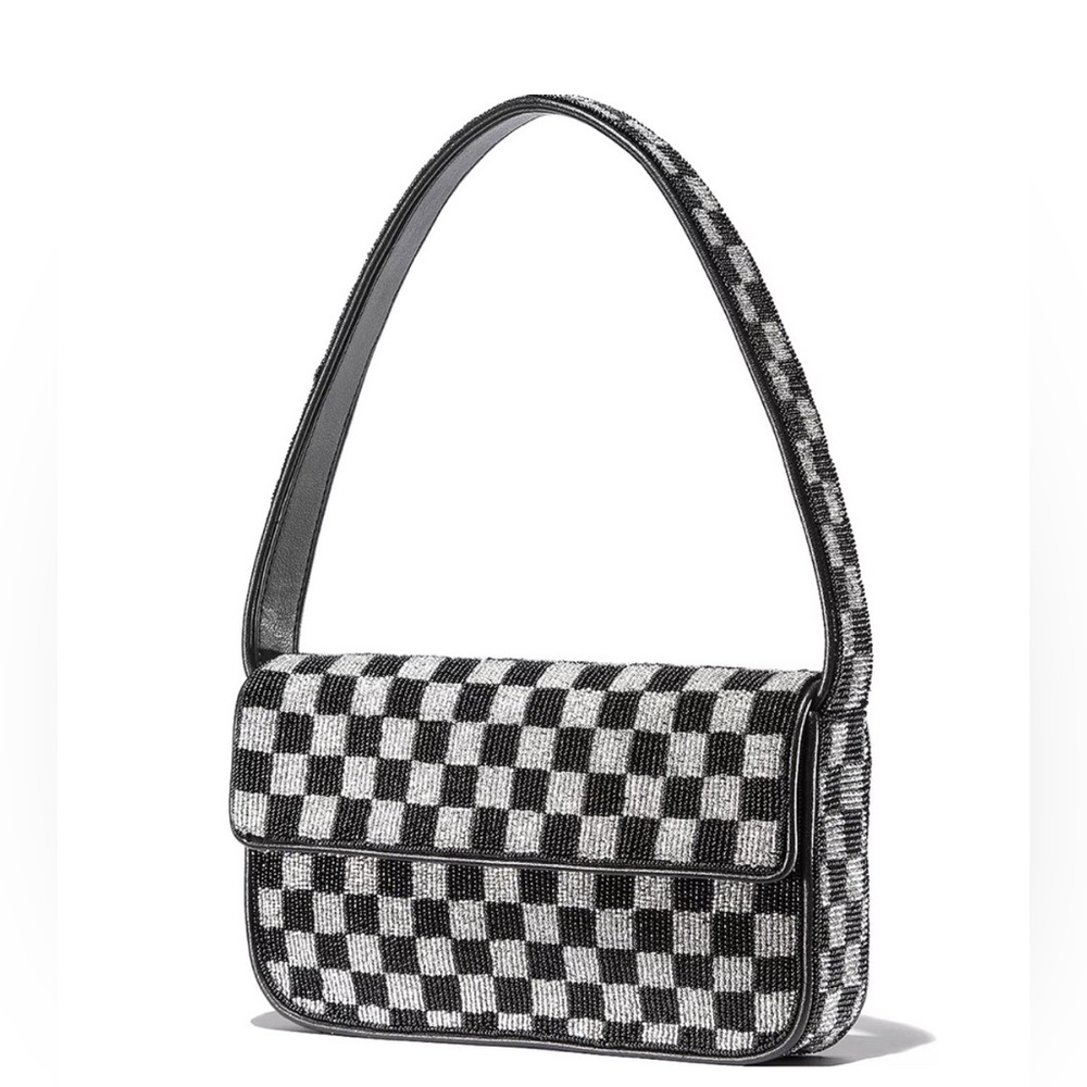 STAUD Tommy Check Beaded Shoulder Bag - 150th Anniversary Exclusive